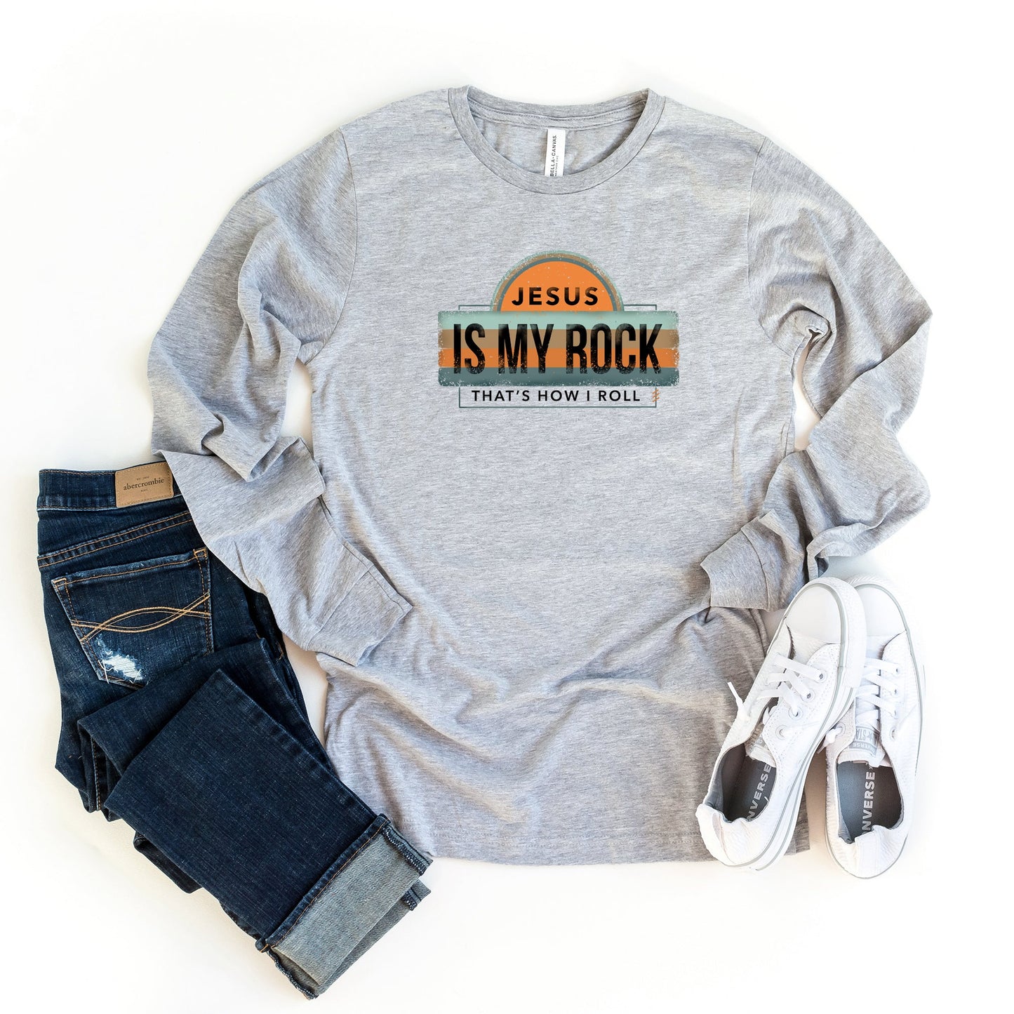 Jesus Is My Rock | Long Sleeve Crew Neck