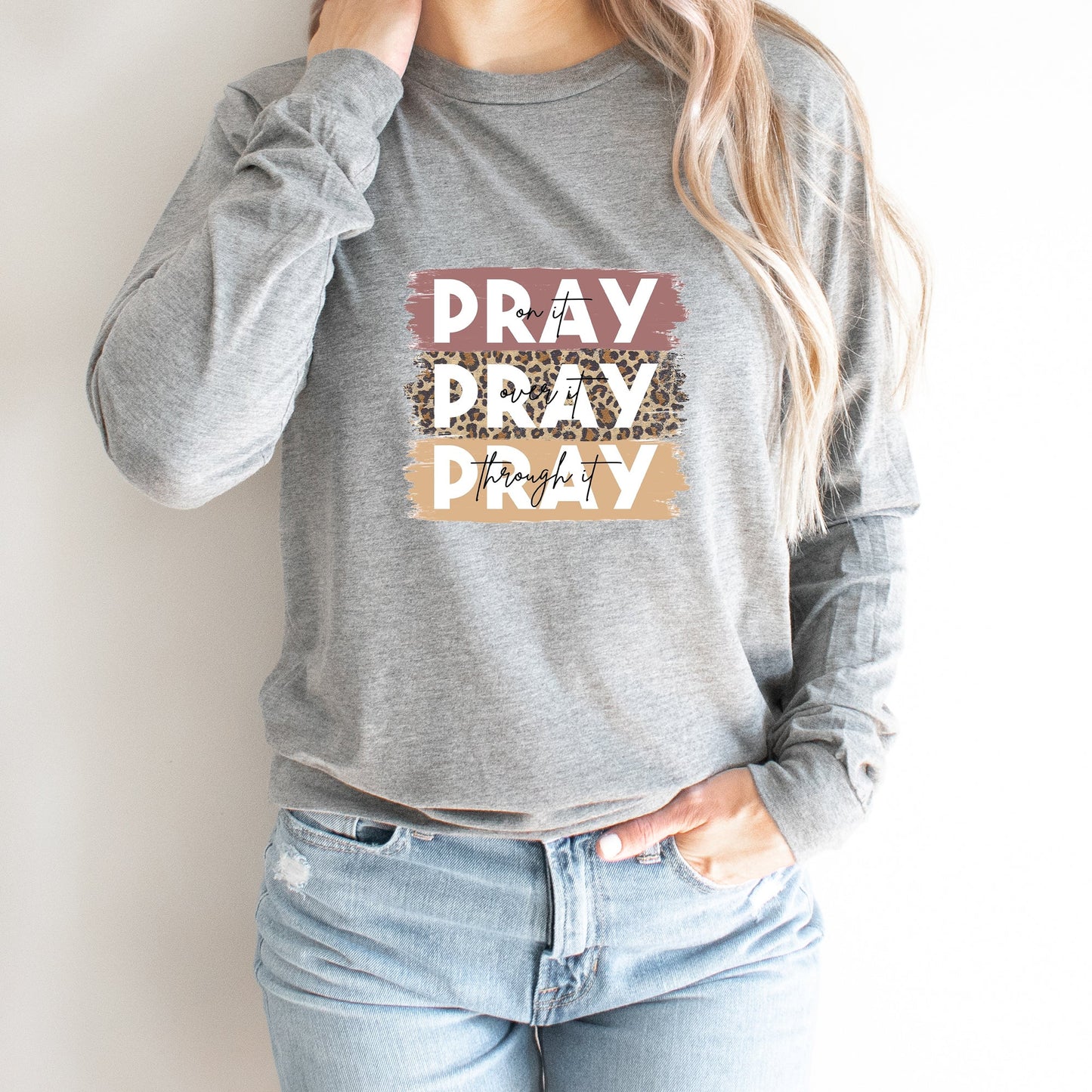 Pray On It Colorful | Long Sleeve Crew Neck