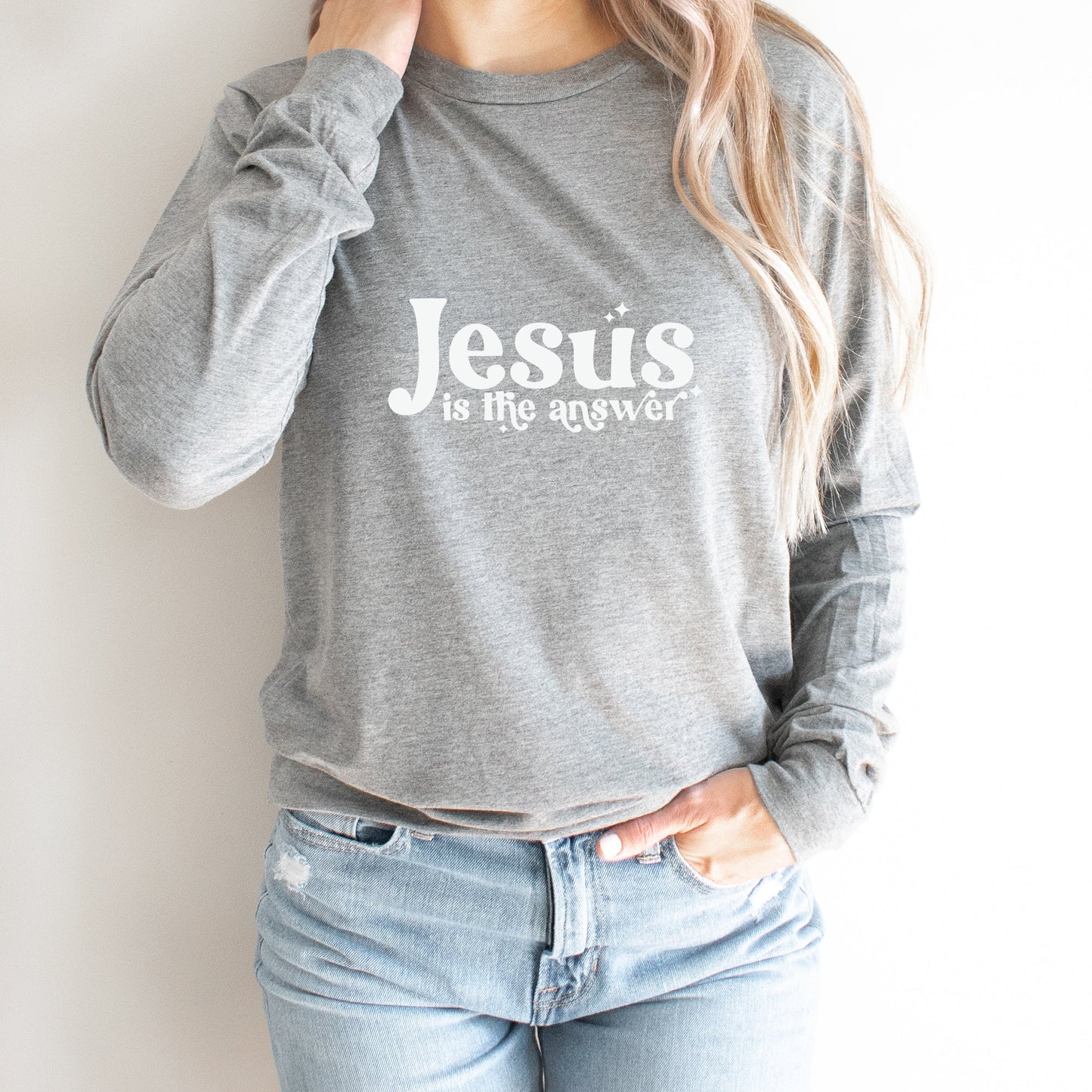 Jesus Is The Answer | Long Sleeve Crew Neck