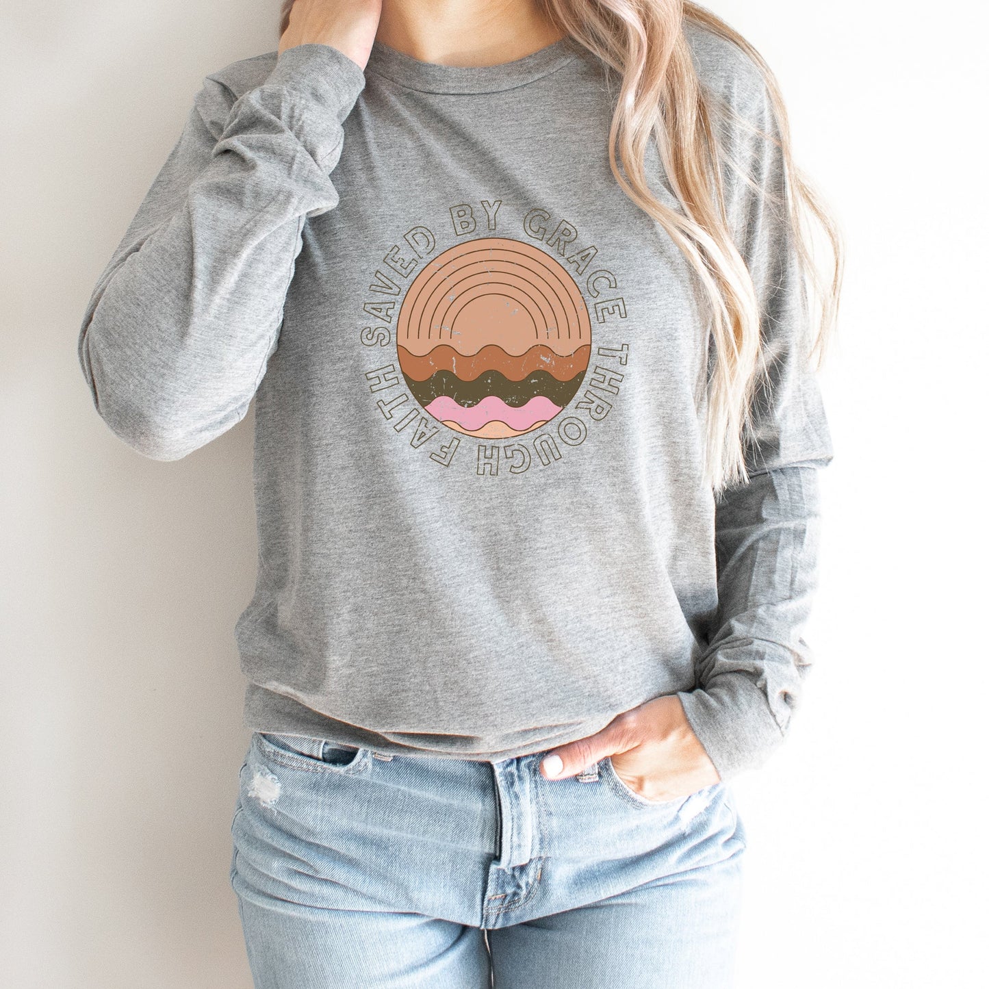 Vintage Saved By Grace | Long Sleeve Crew Neck