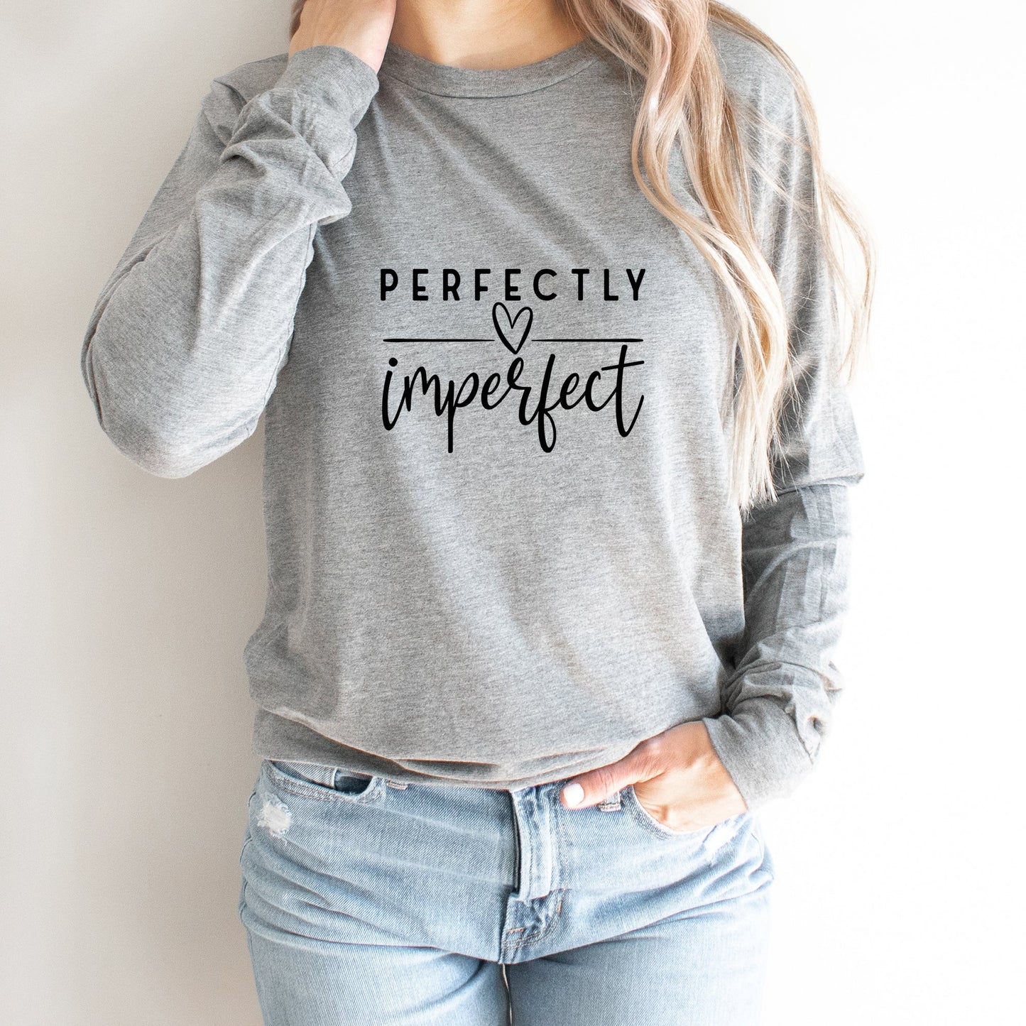 Perfectly Imperfect Heart | Long Sleeve Crew Neck