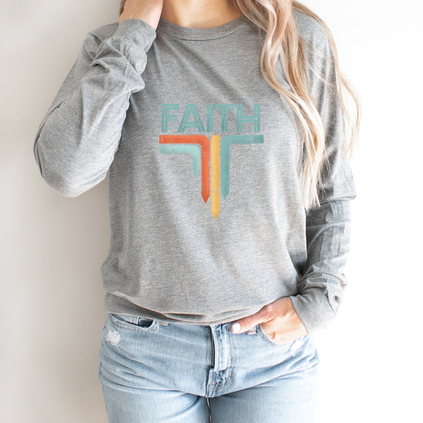 Retro Faith | Long Sleeve Crew Neck