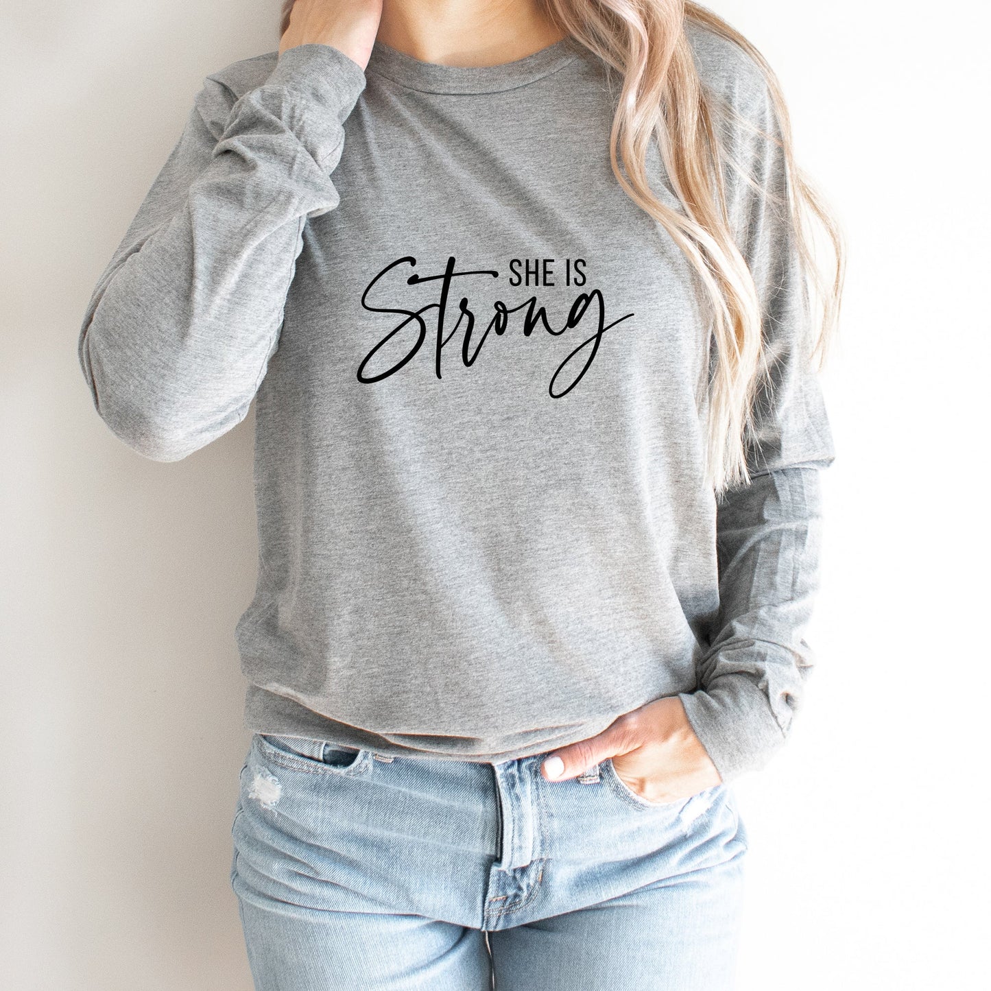 She Is Strong | Long Sleeve Crew Neck