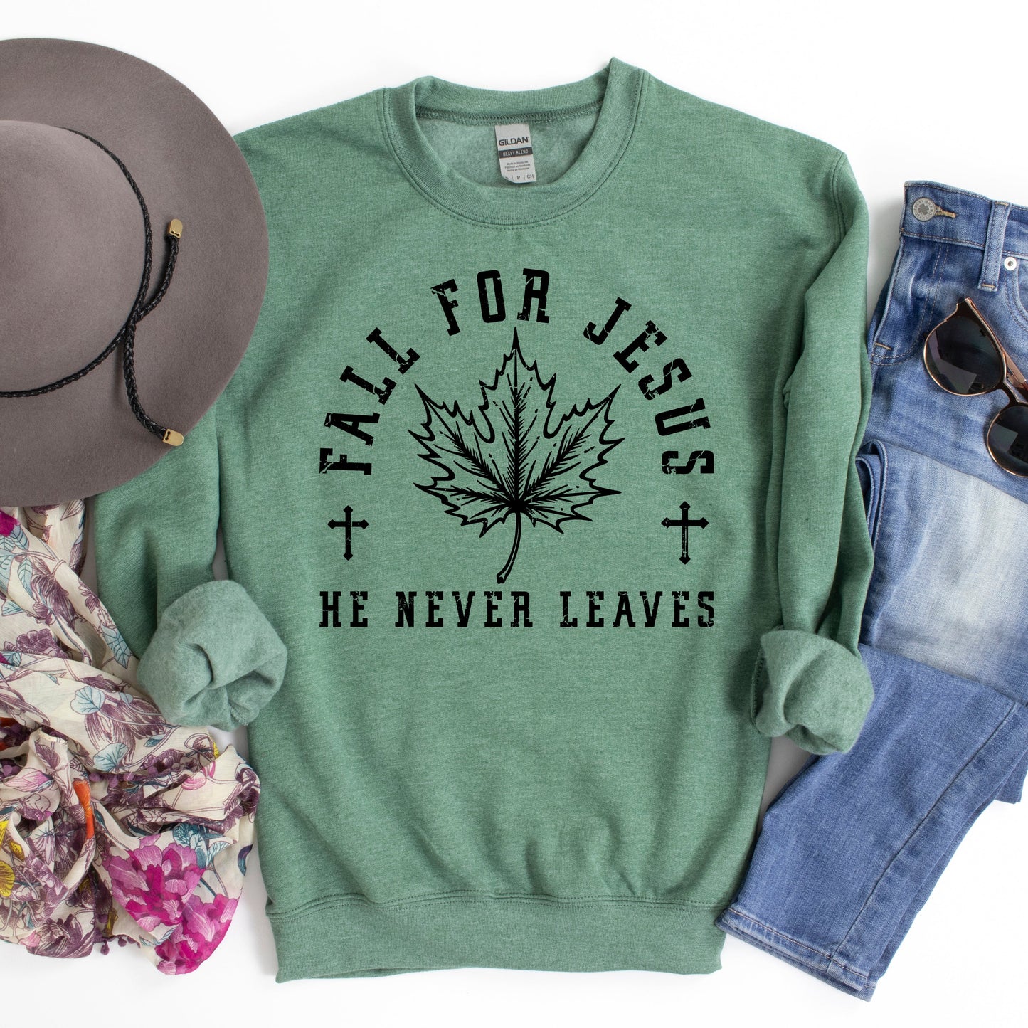 Fall For Jesus Leaf | Sweatshirt