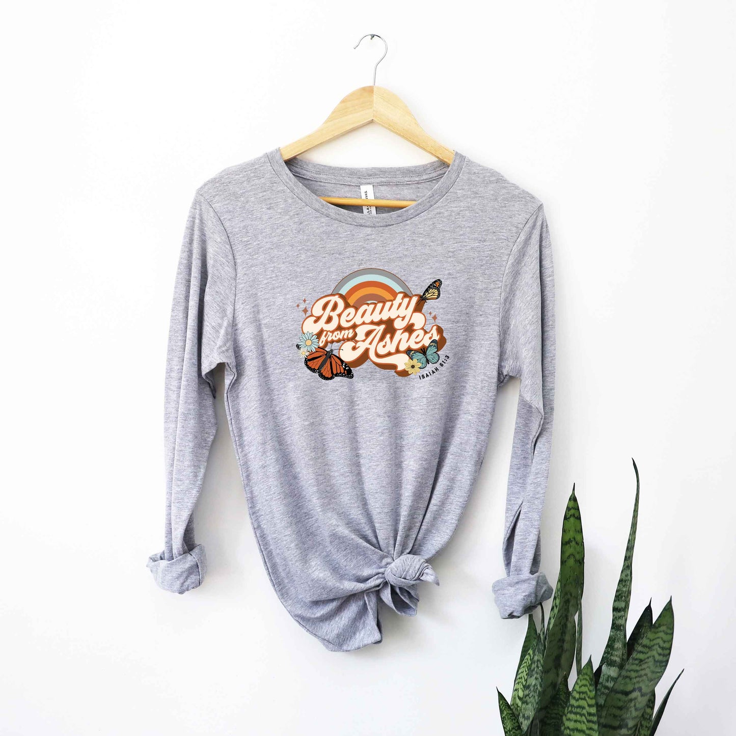 Beauty From Ashes Butterfly | Long Sleeve Crew Neck