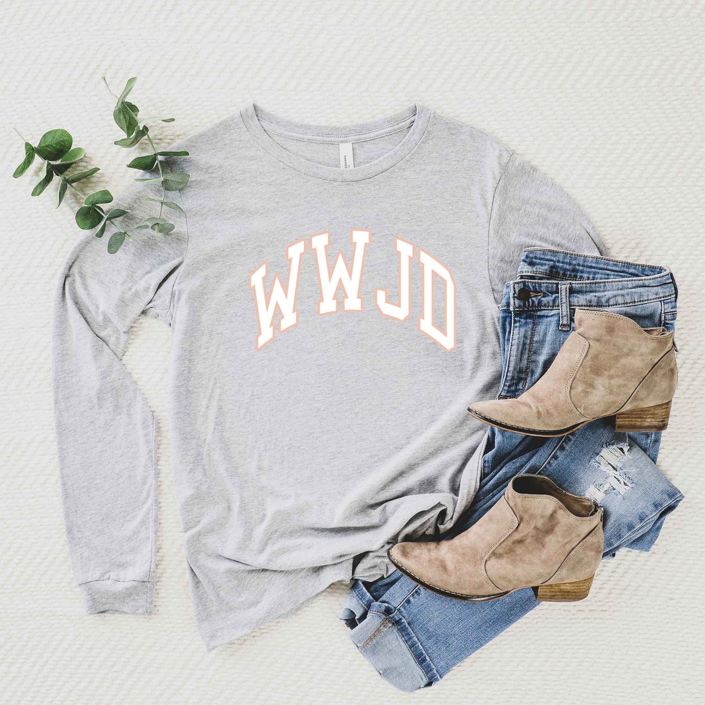 WWJD Varsity | Long Sleeve Crew Neck