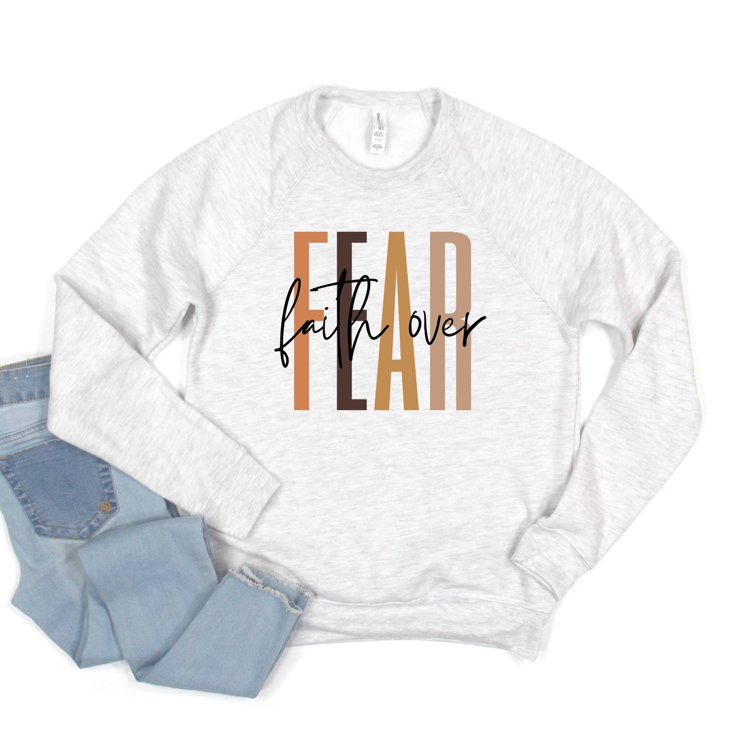 Faith Over Fear Cursive | Bella Canvas Sweatshirt