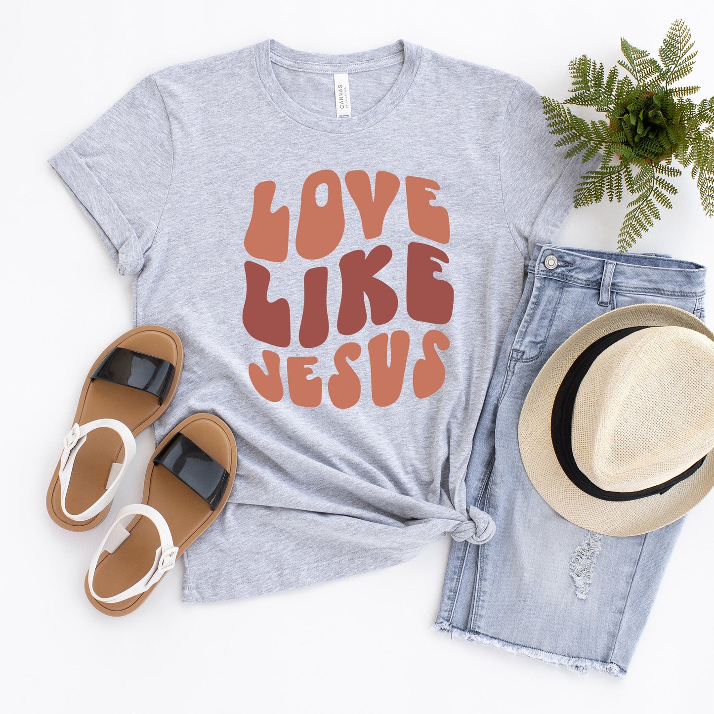 Retro Love Like Jesus | Short Sleeve Crew Neck