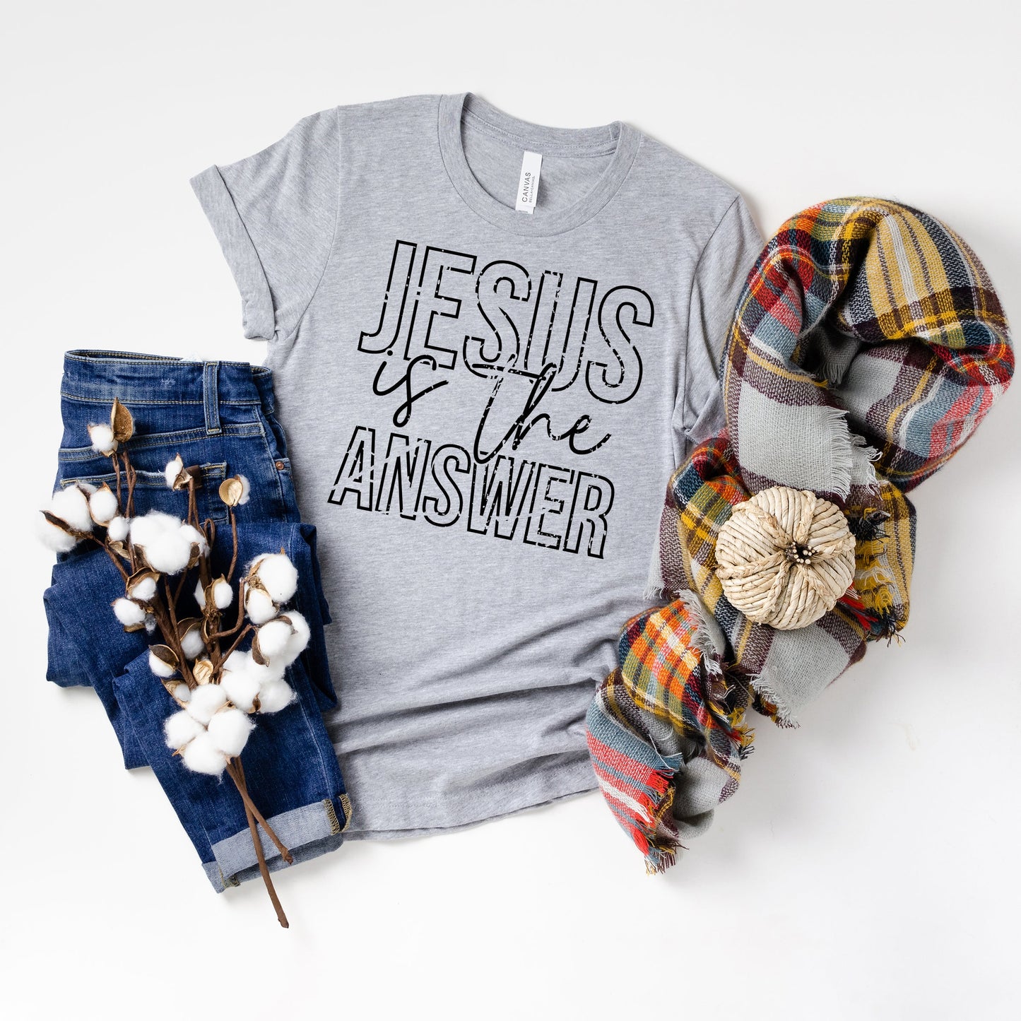 Jesus Is The Answer Block | Short Sleeve Crew Neck