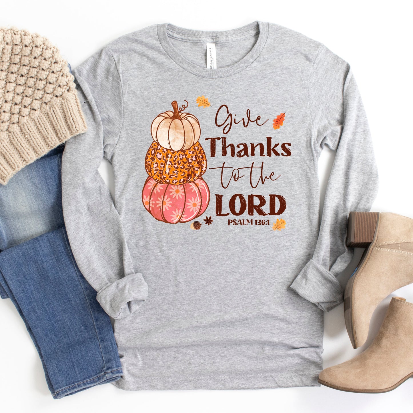 Give Thanks Pumpkins | Long Sleeve Crew Neck