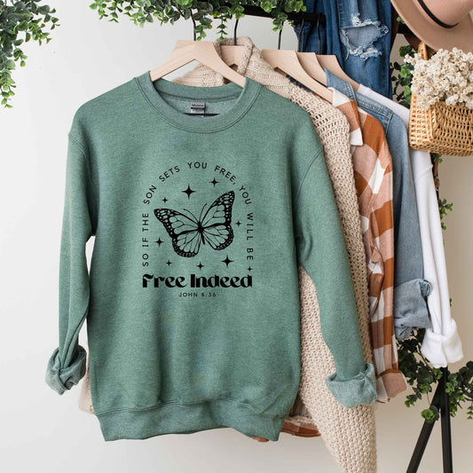 Free Indeed Butterfly | Sweatshirt