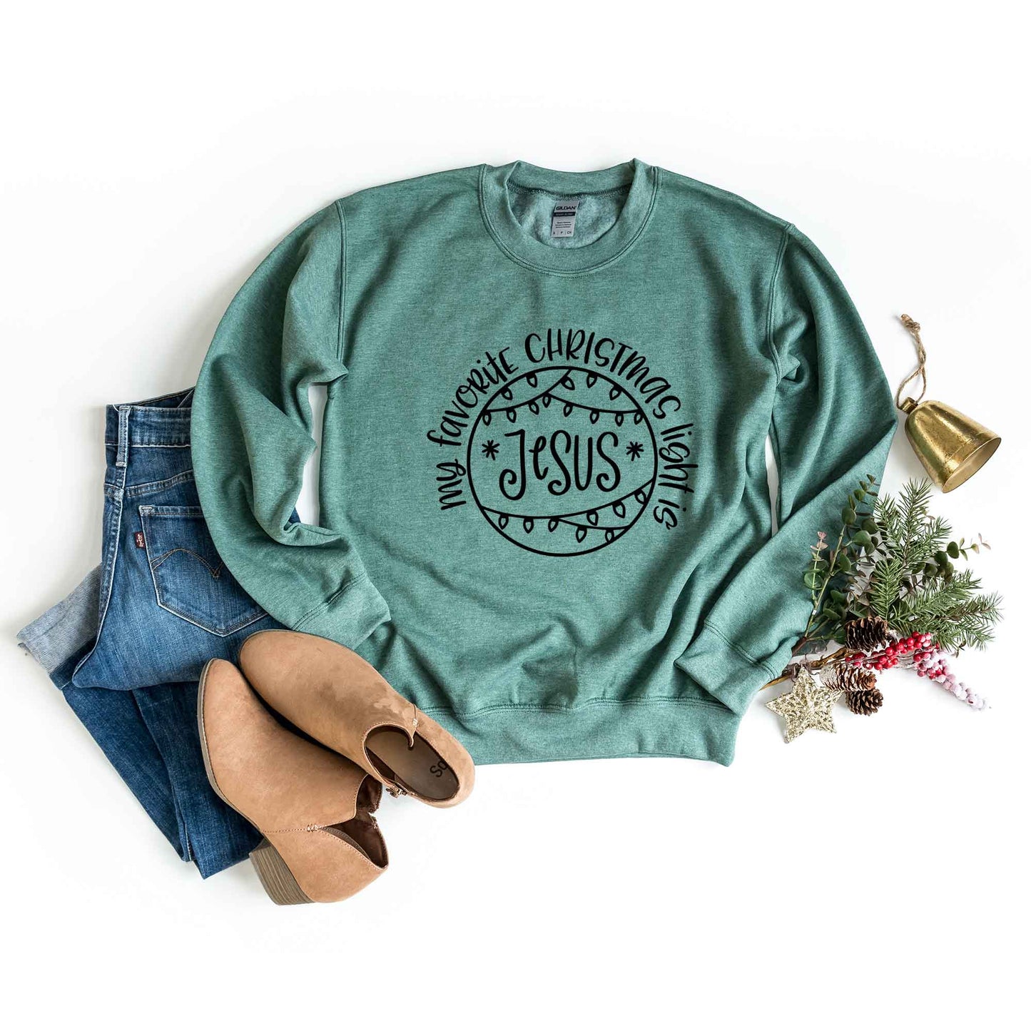 Favorite Christmas Lights Jesus | Sweatshirt