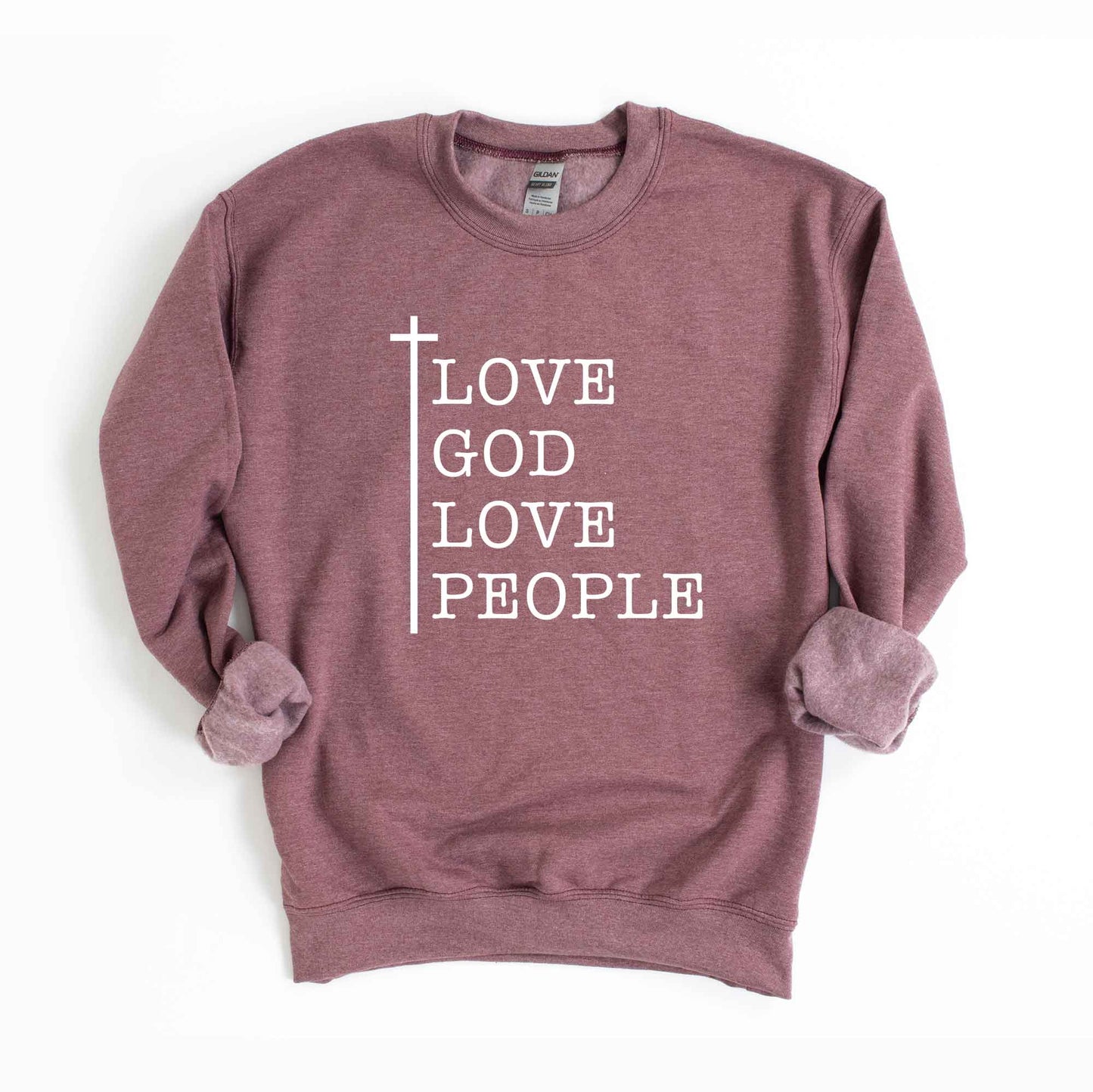Love God Love People Cross | Sweatshirt
