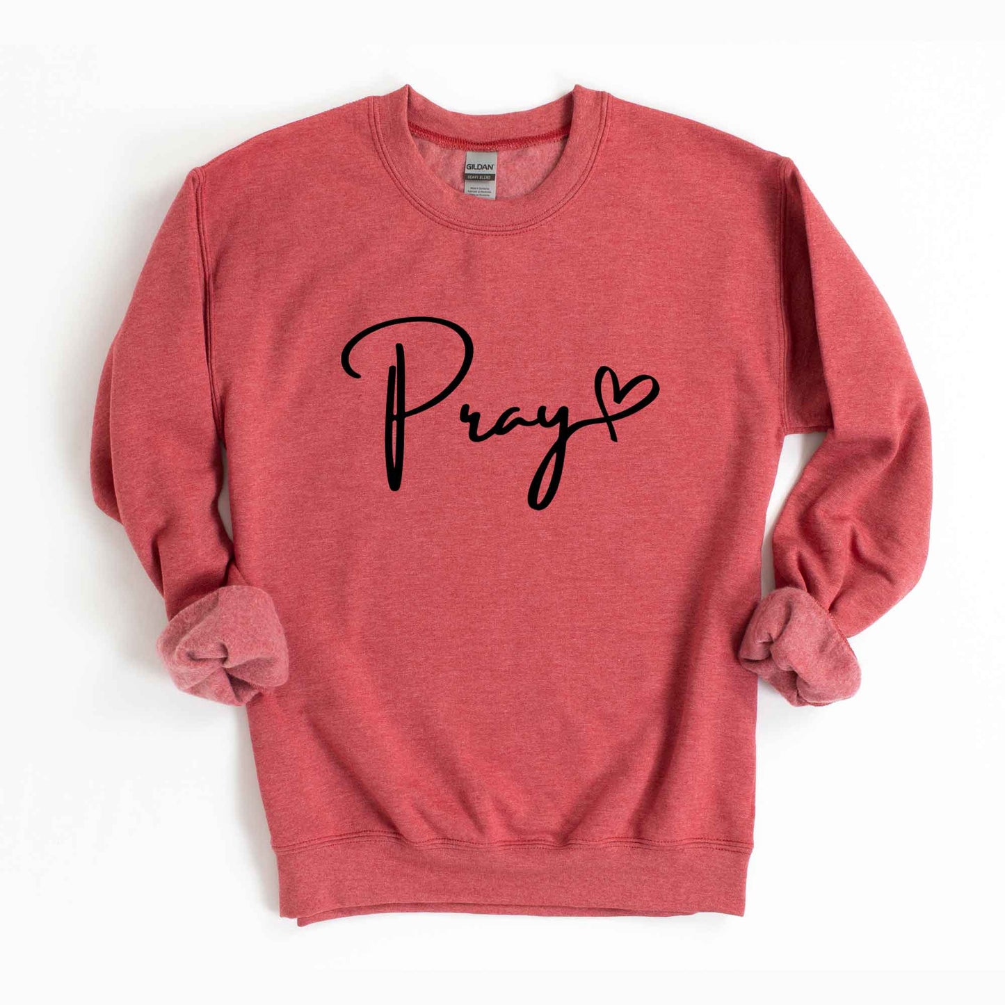 Pray Cursive Heart | Sweatshirt