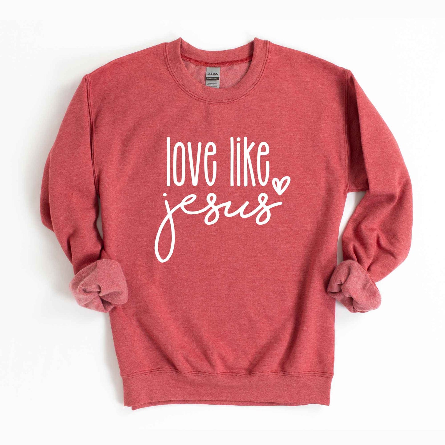 Love Like Jesus Cursive Heart | Sweatshirt