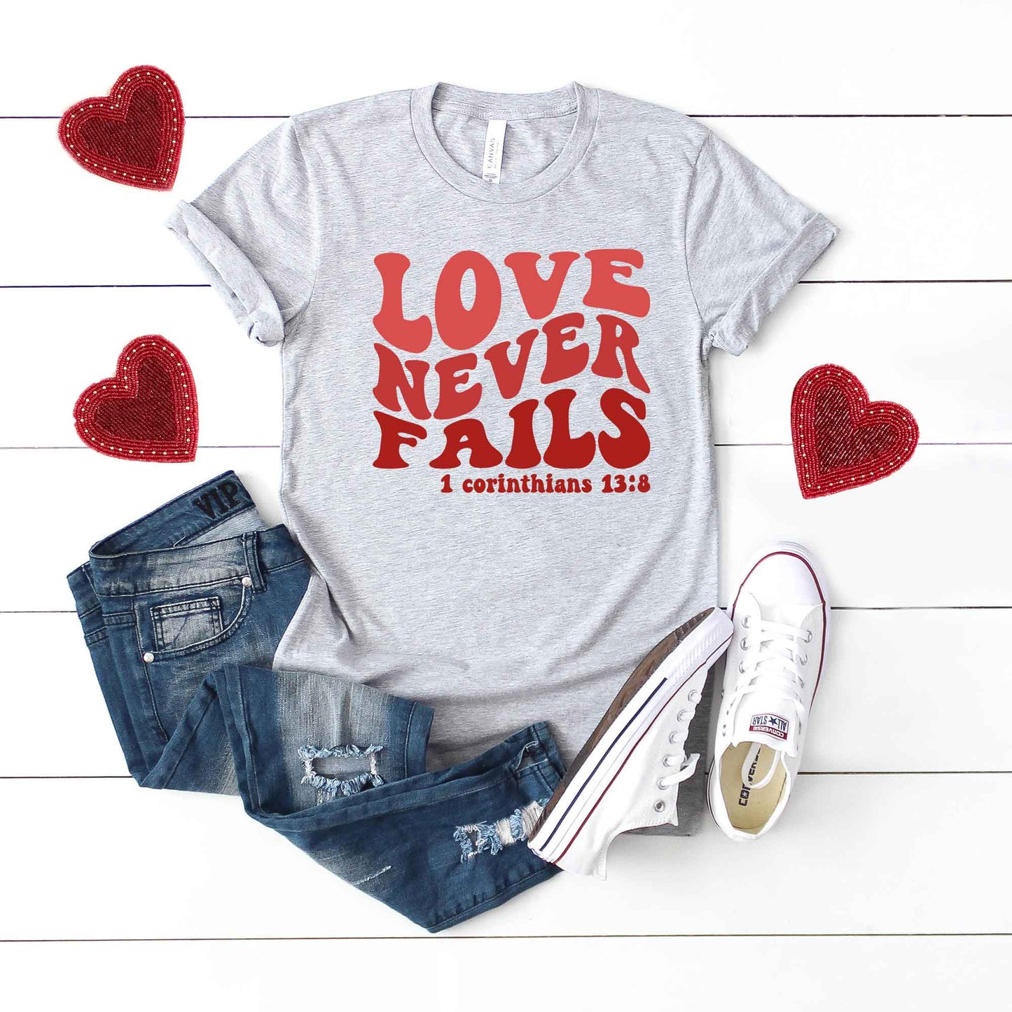 Love Never Fails Wavy | Short Sleeve Crew Neck