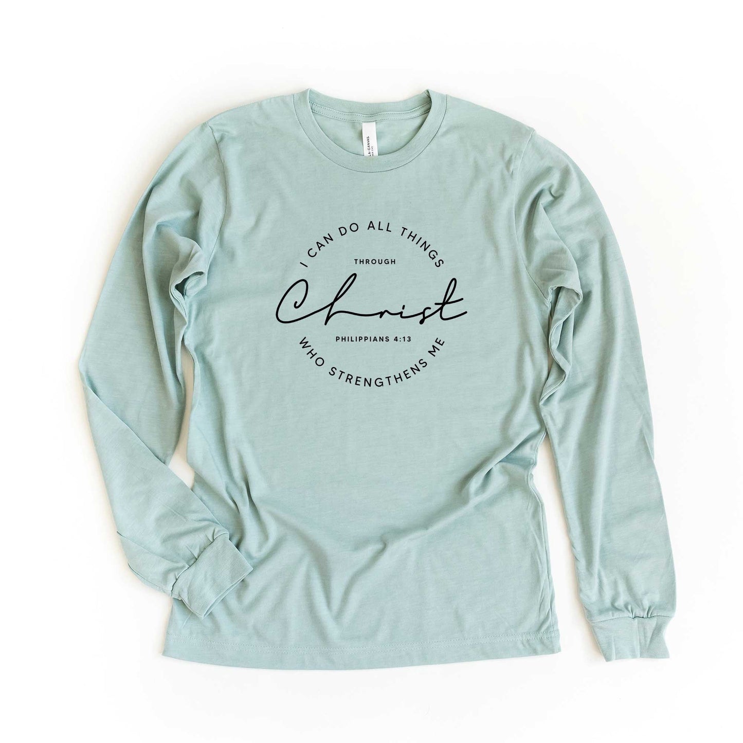 I Can Do All Things Through Christ Circle | Long Sleeve Crew Neck