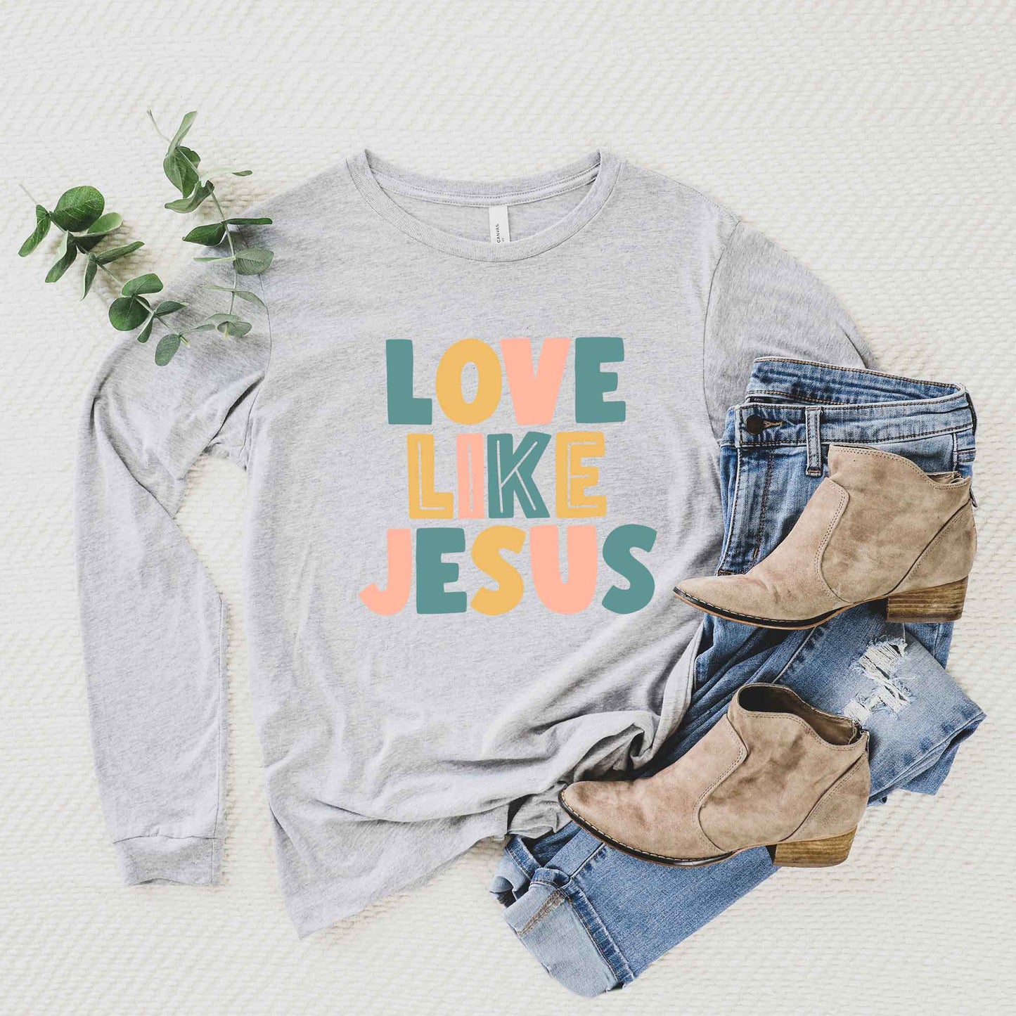 Love Like Jesus Colorful | Long Sleeve Crew Neck