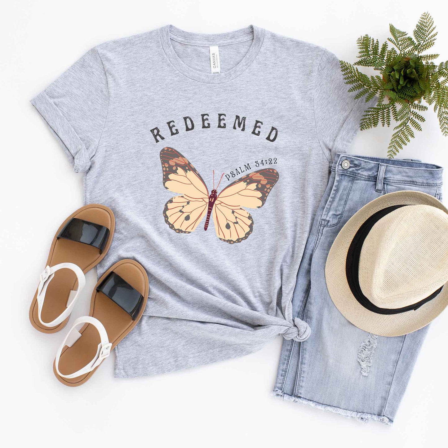 Redeemed Boho Butterfly | Short Sleeve Crew Neck