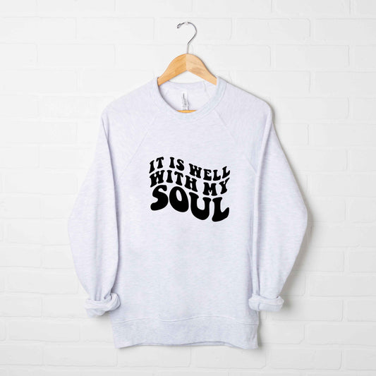 It Is Well With My Soul Wavy | Bella Canvas Premium Sweatshirt