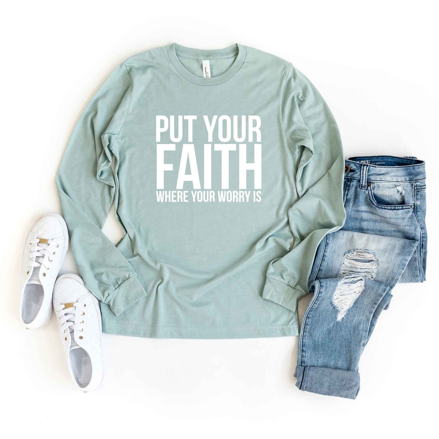 Faith Where Worry Is | Long Sleeve Crew Neck