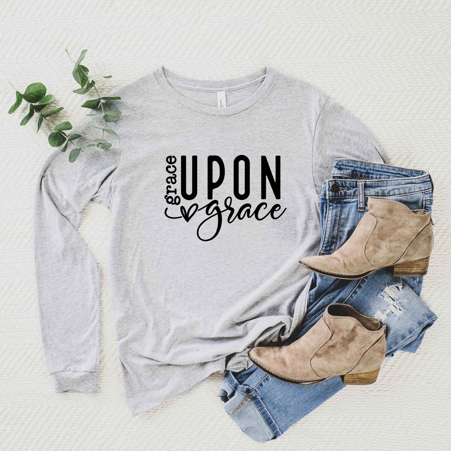 Grace Upon Grace Heart | Long Sleeve Crew Neck