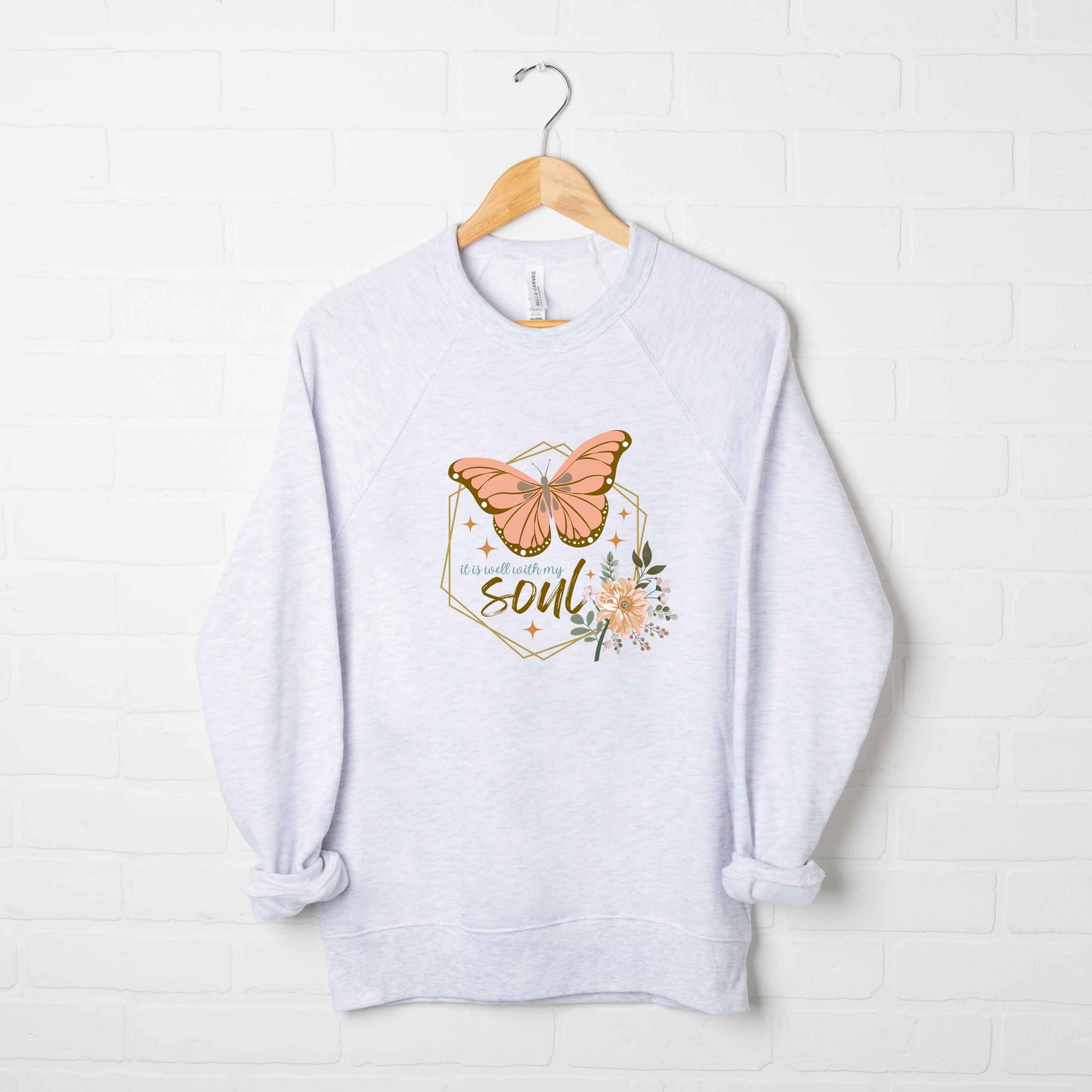 It Is Well Butterfly | Bella Canvas Premium Sweatshirt