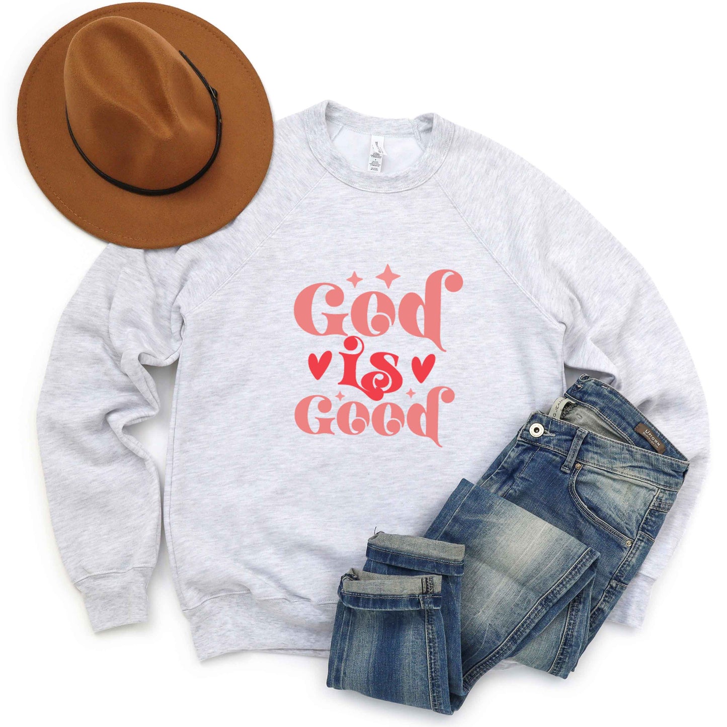 God Is Good Hearts | Bella Canvas Premium Sweatshirt