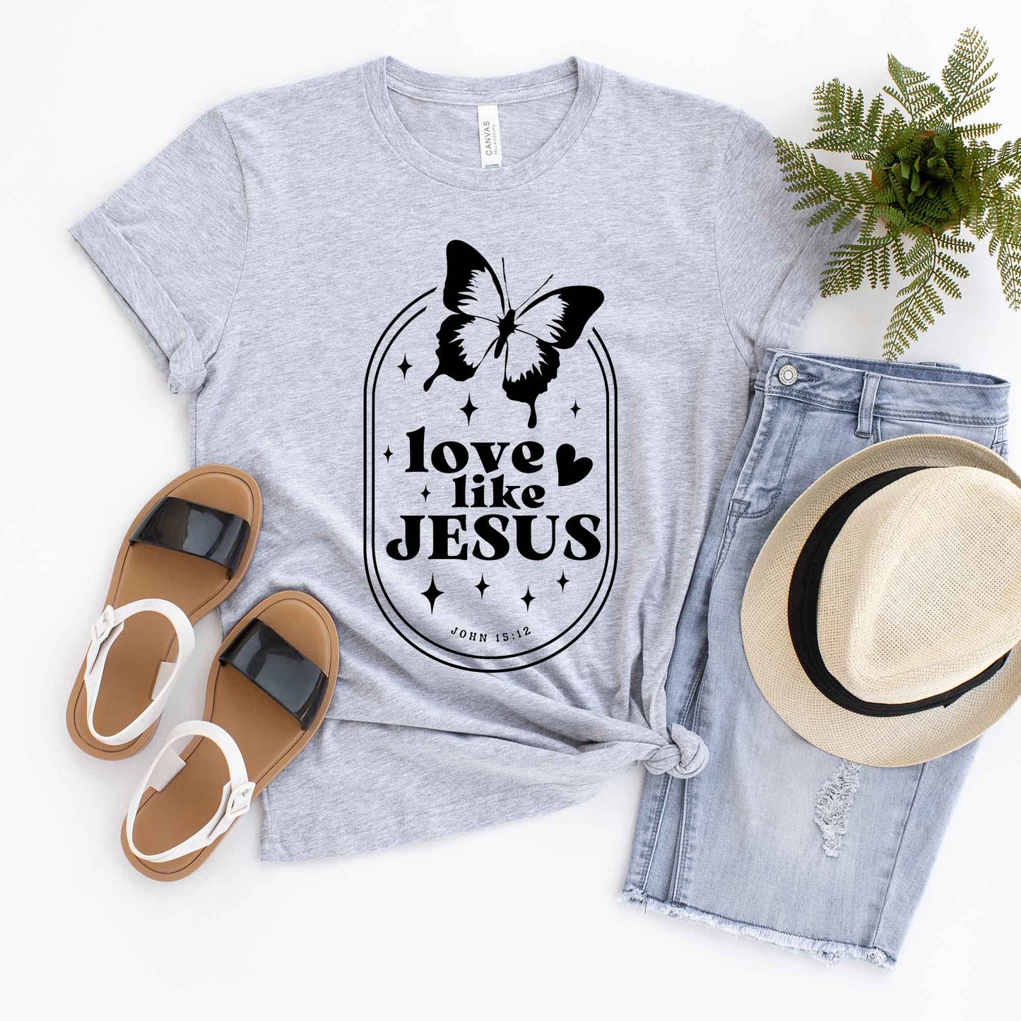 Love Like Jesus Butterfly Oval | Short Sleeve Crew Neck