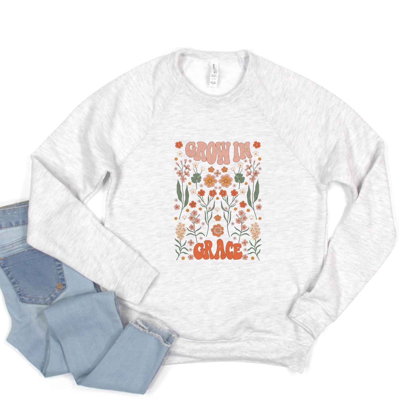 Grow In Grace Leaves | Bella Canvas Premium Sweatshirt