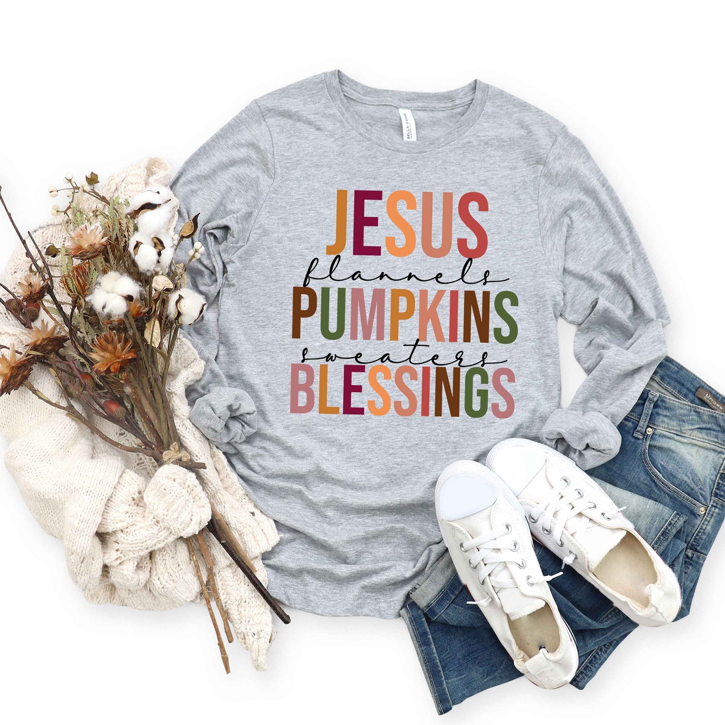 Jesus Pumpkins Blessings | Long Sleeve Crew Neck