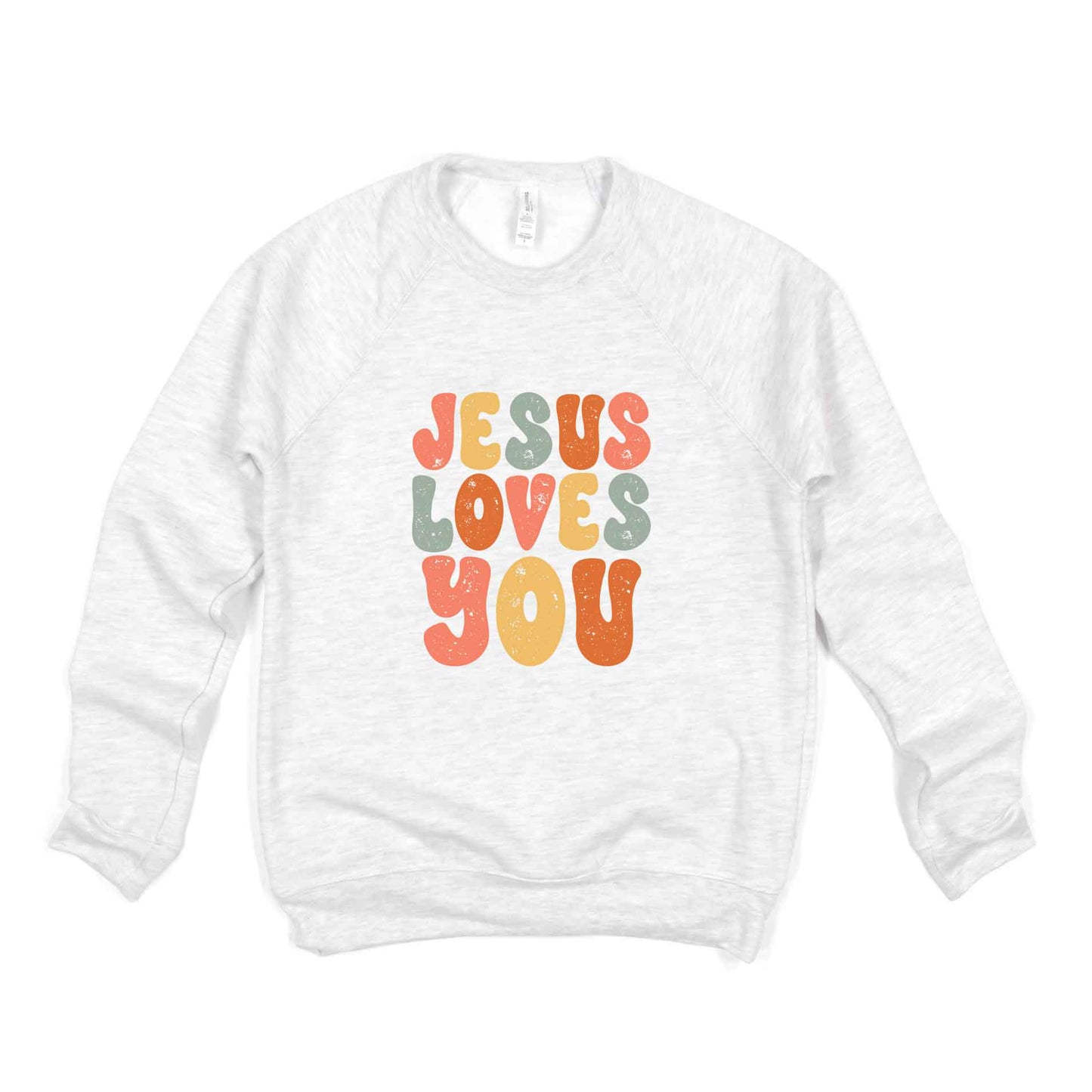 Jesus Loves You Colorful | Bella Canvas Premium Sweatshirt