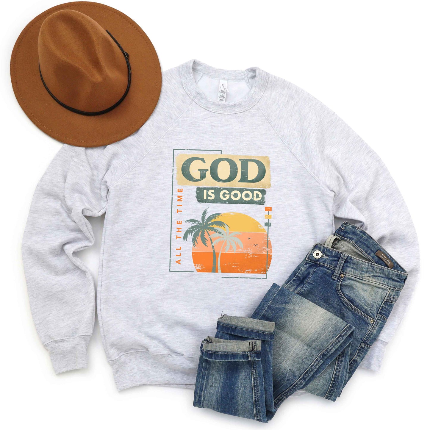 God Is Good Sunset | Bella Canvas Premium Sweatshirt