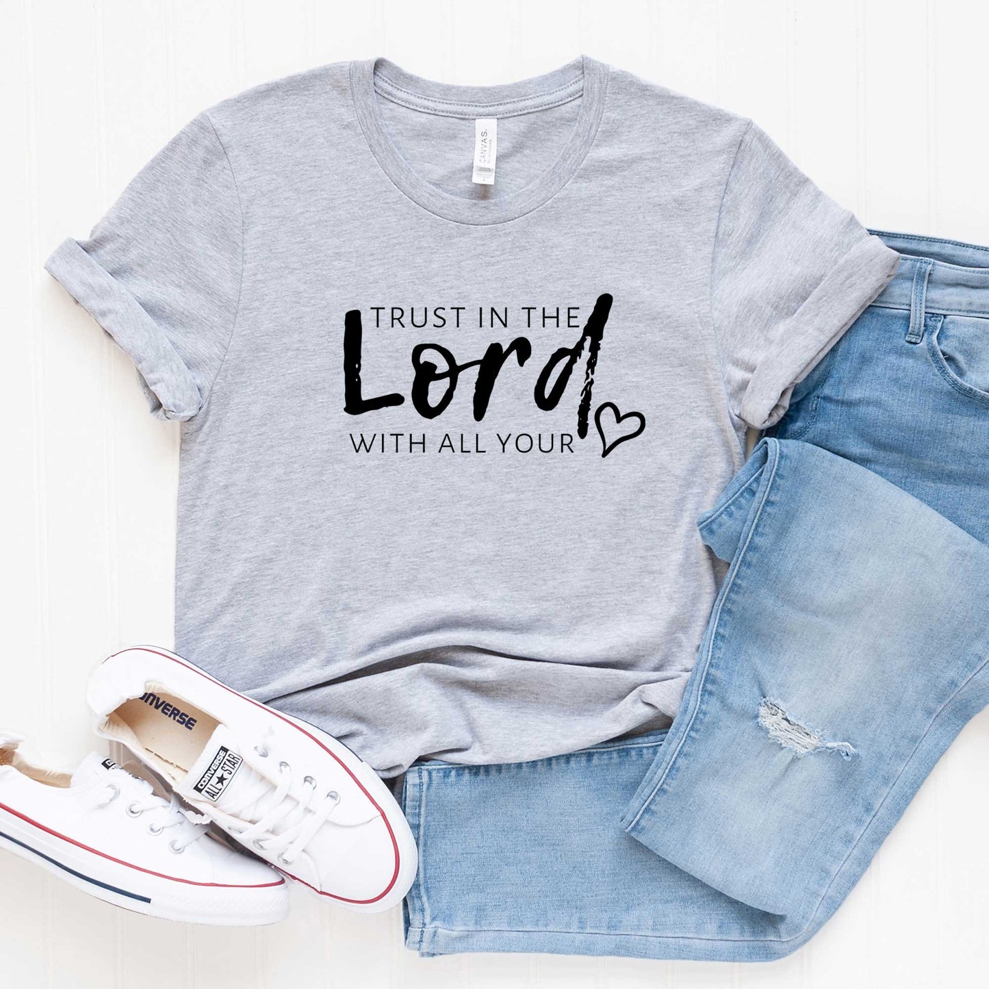 Trust In The Lord With All Your Heart | Short Sleeve Crew Neck