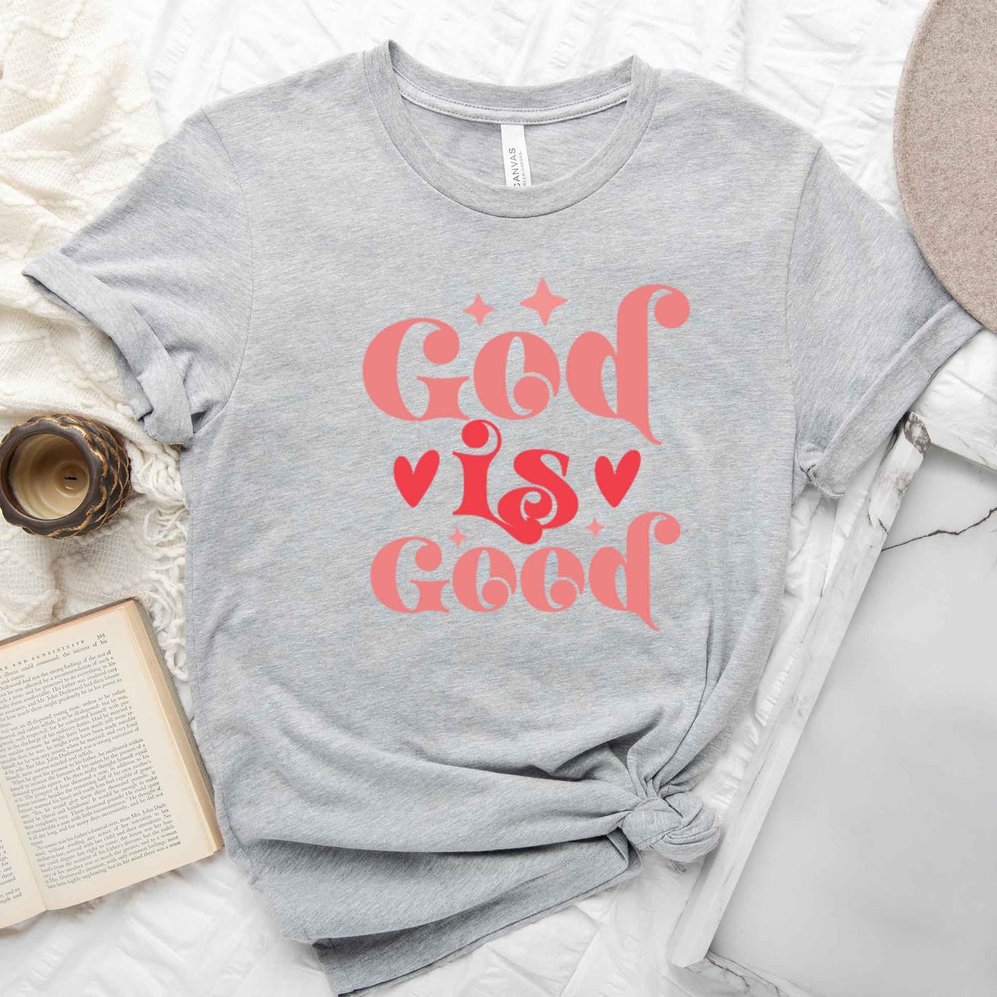 God Is Good Hearts | Short Sleeve Crew Neck