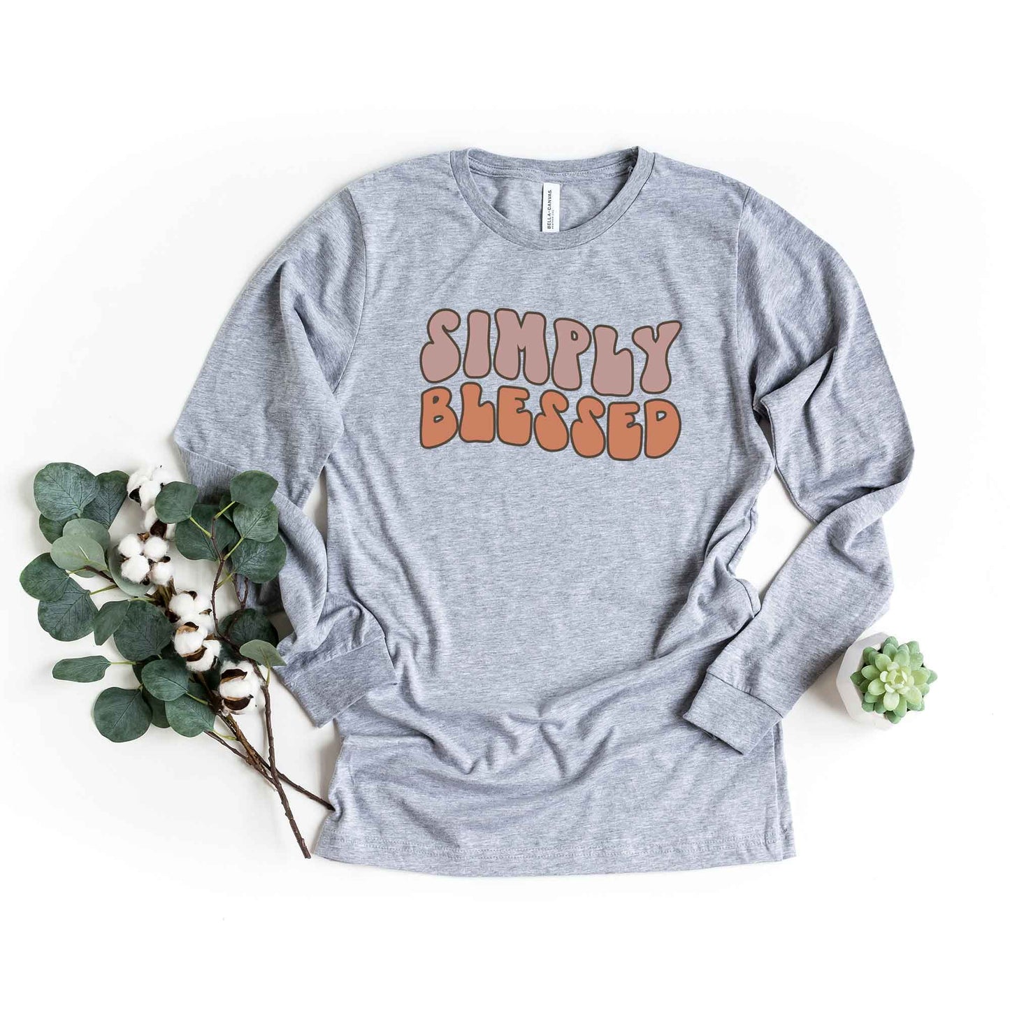 Retro Simply Blessed | Long Sleeve Crew Neck