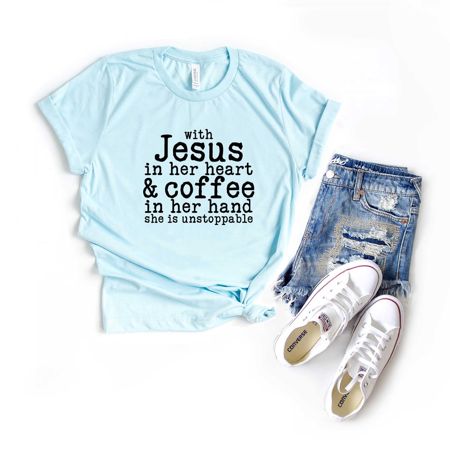 Jesus In Her Heart | Short Sleeve Crew Neck