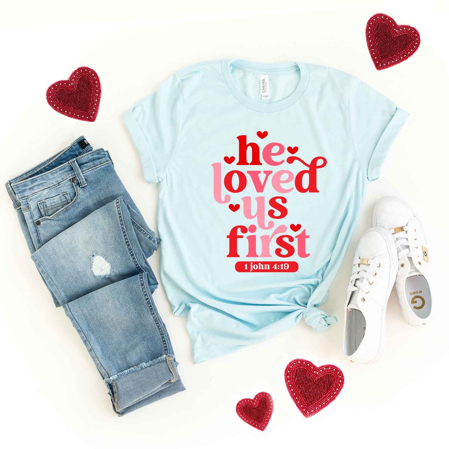 He Loved Us First Retro | Short Sleeve Crew Neck