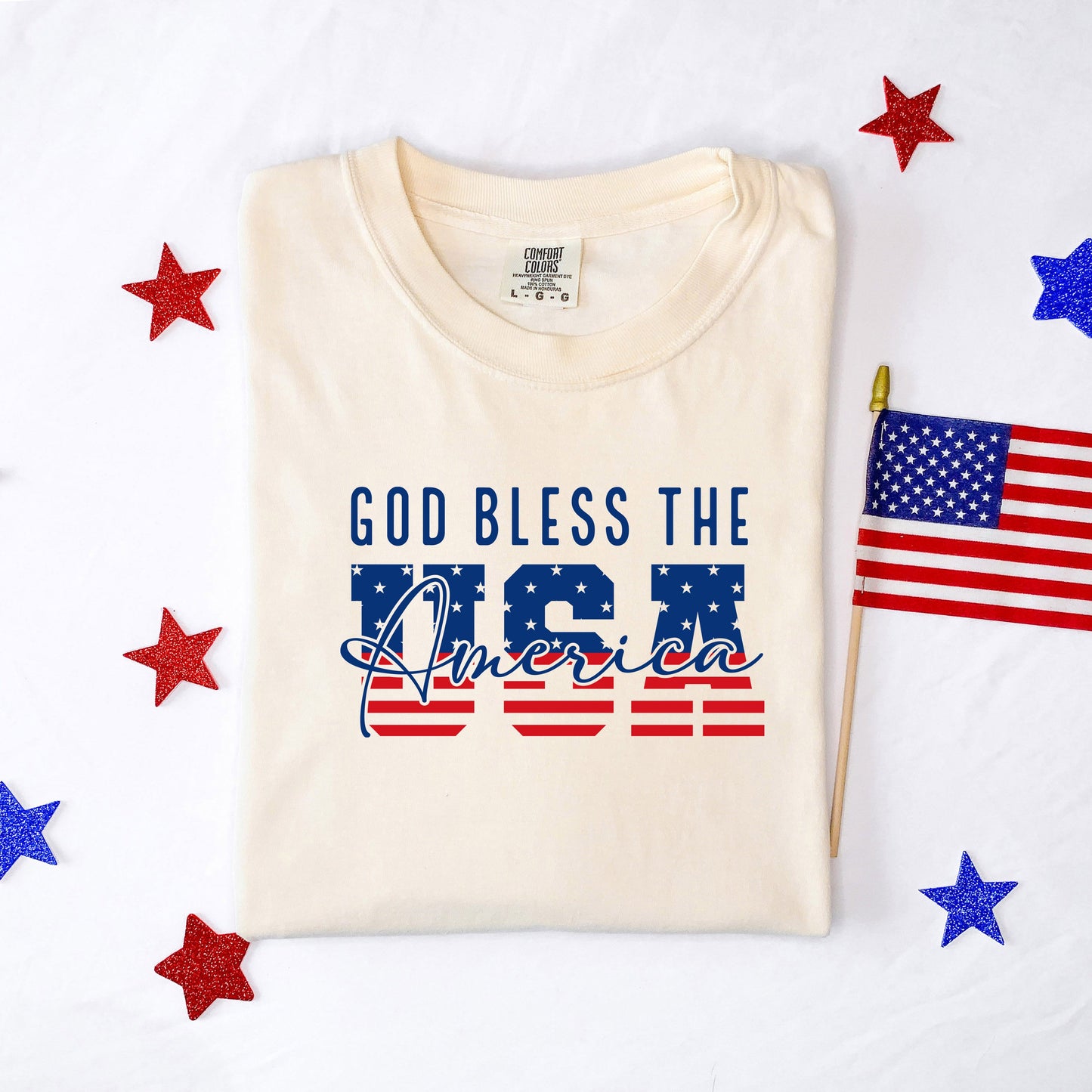 God Bless The USA | Garment Dyed Tee