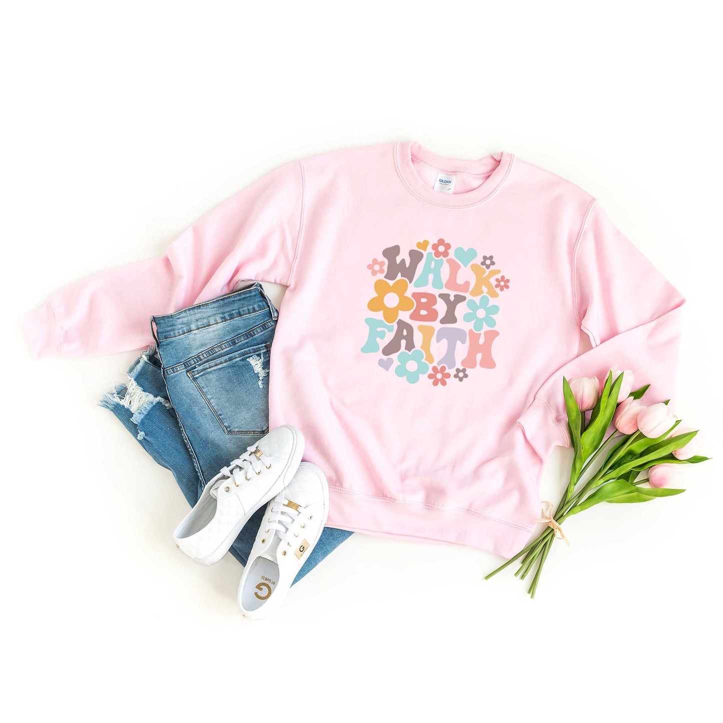 Walk By Faith Flowers | Sweatshirt