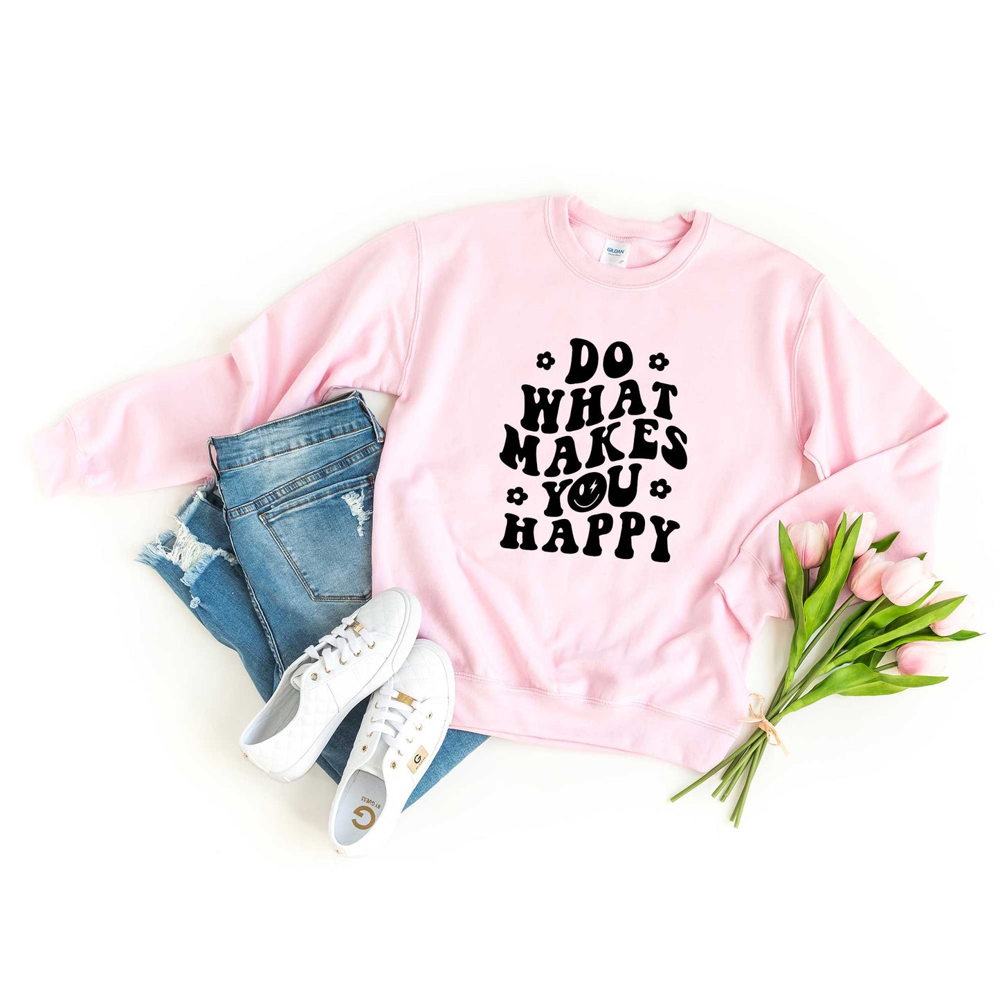 Makes You Happy Smiley Face | Sweatshirt