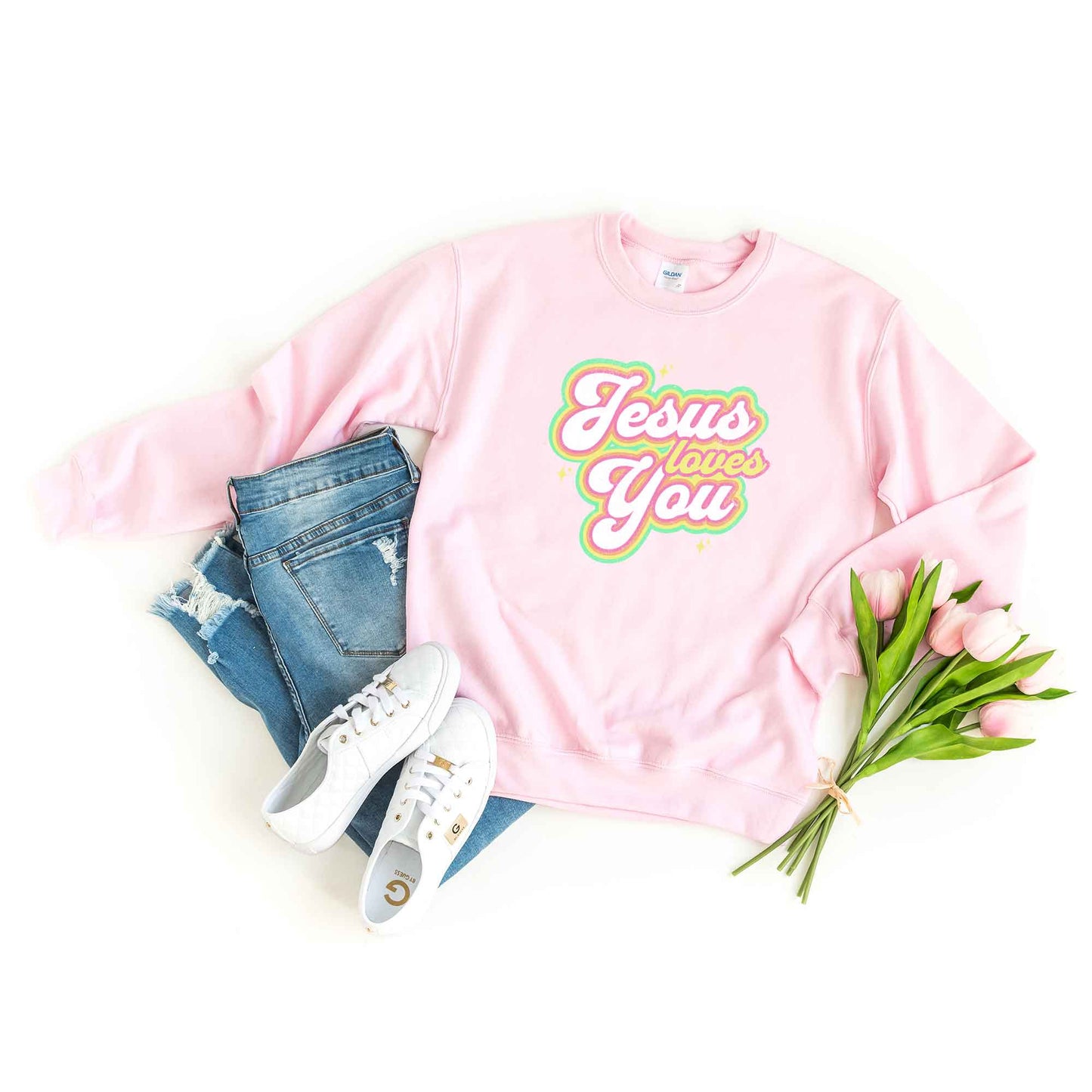 Jesus Loves You Stars | Sweatshirt