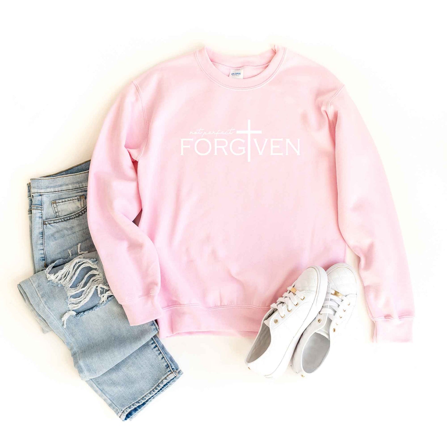 Not Perfect Forgiven Cross | Sweatshirt