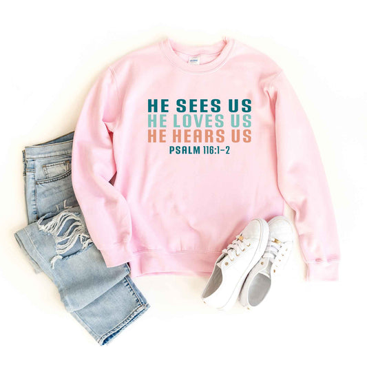 He Sees Us Colorful Words | Sweatshirt