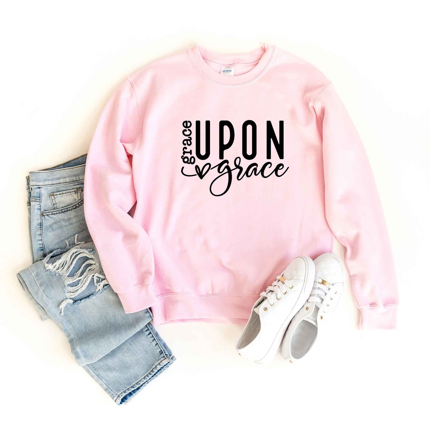 Grace Upon Grace Heart | Sweatshirt