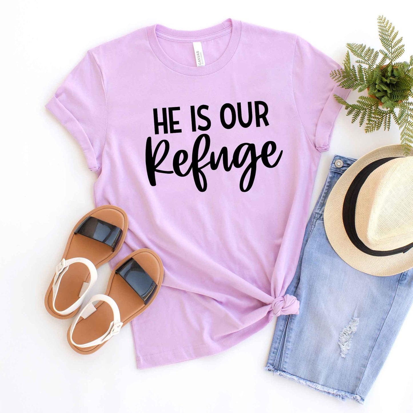 He Is Our Refuge | Short Sleeve Crew Neck