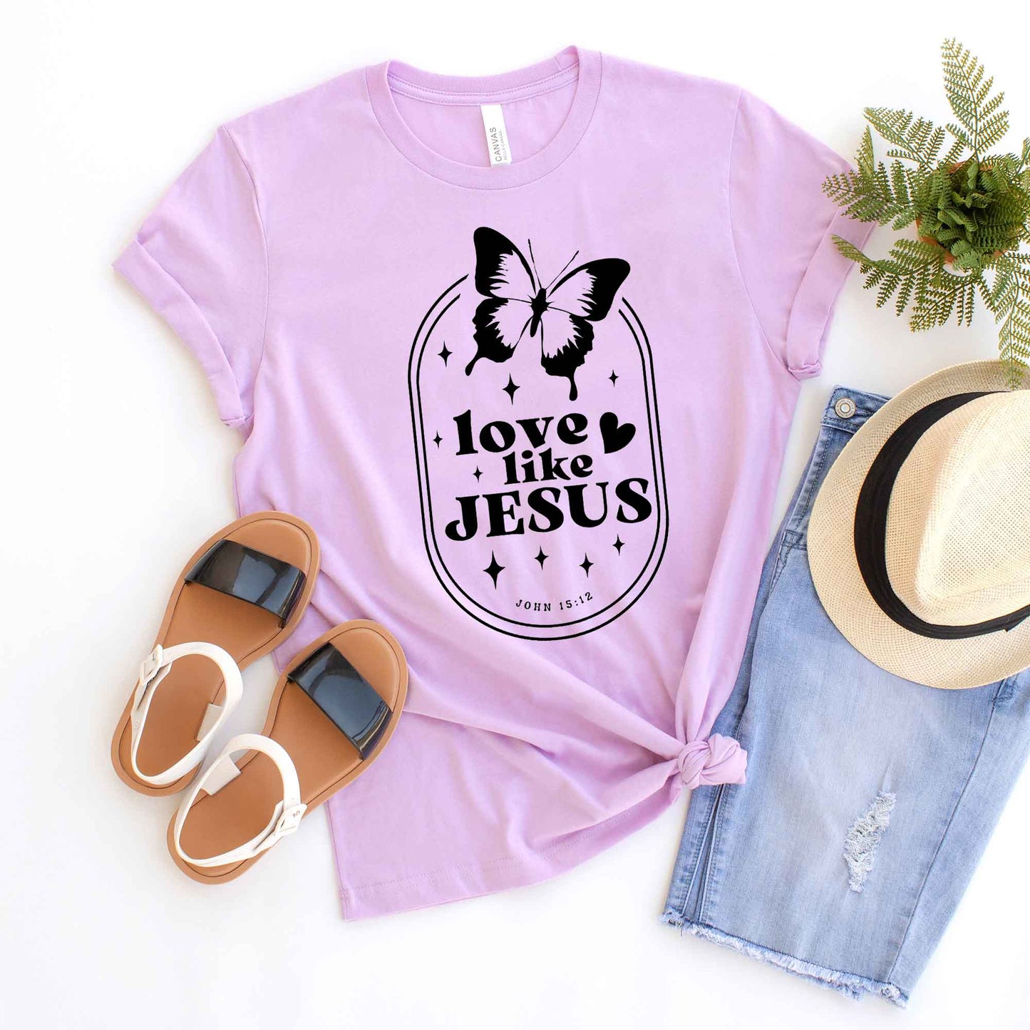 Love Like Jesus Butterfly Oval | Short Sleeve Crew Neck