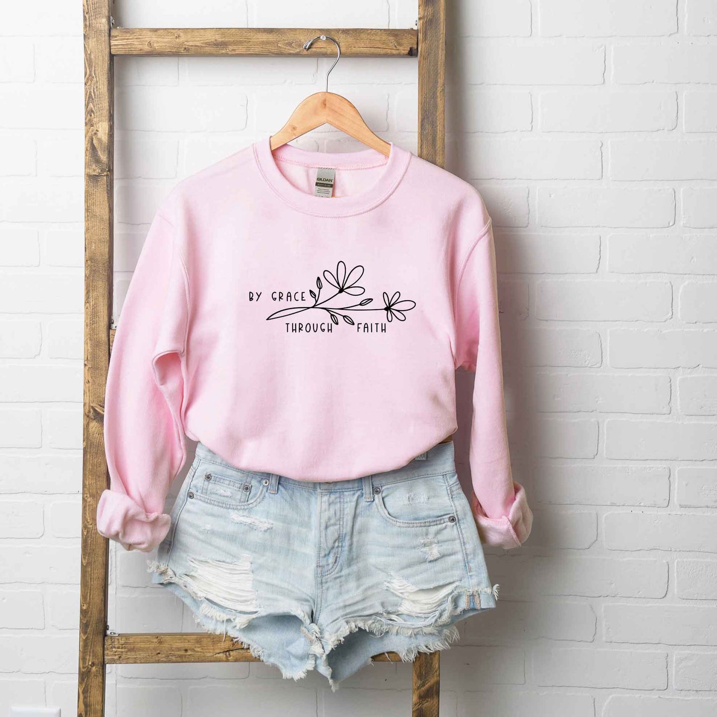 By Grace Through Faith Flowers | Sweatshirt