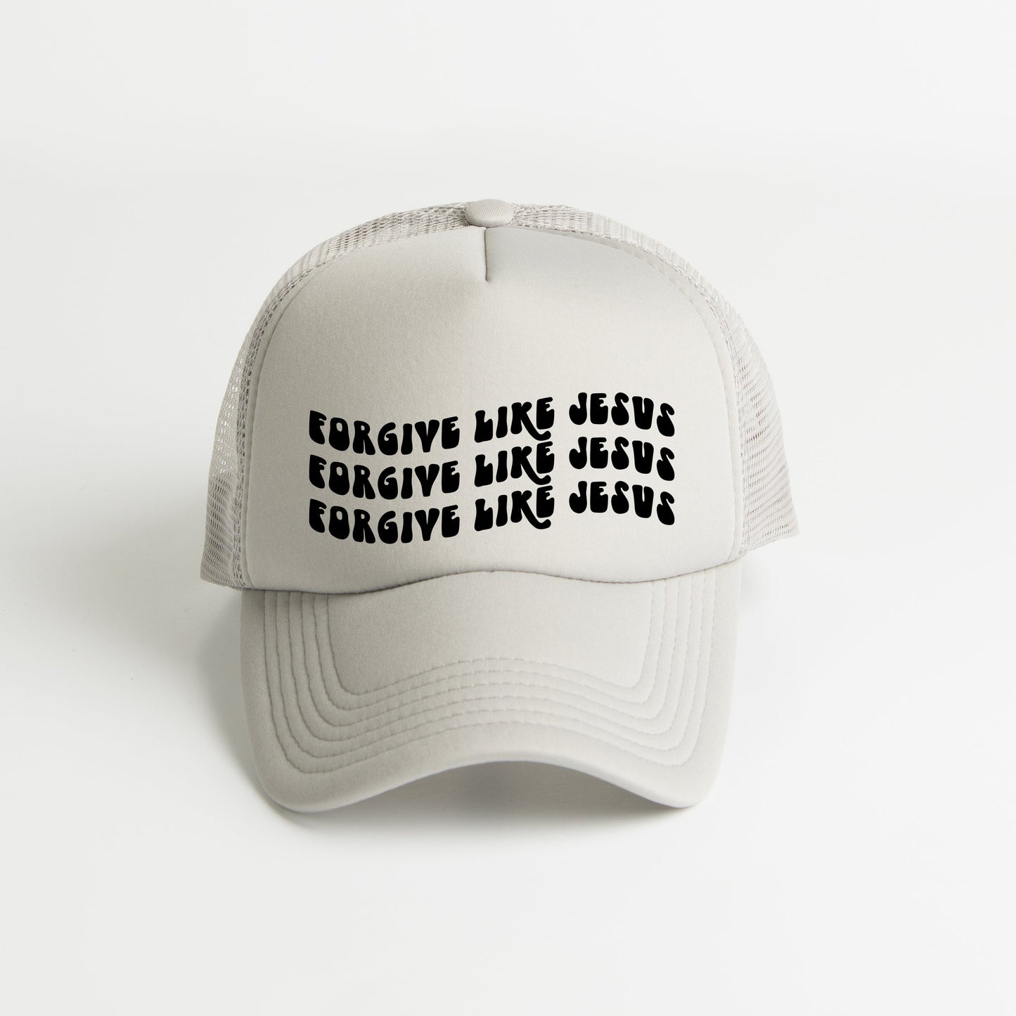 Forgive Like Jesus Stacked Wavy | Foam Trucker Hat