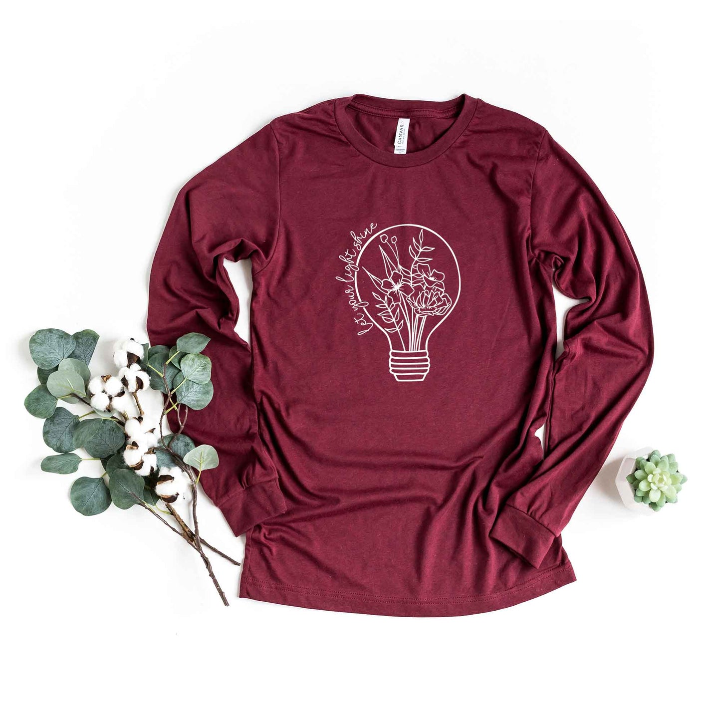 Let Your Light Shine Light Bulb | Long Sleeve Crew Neck